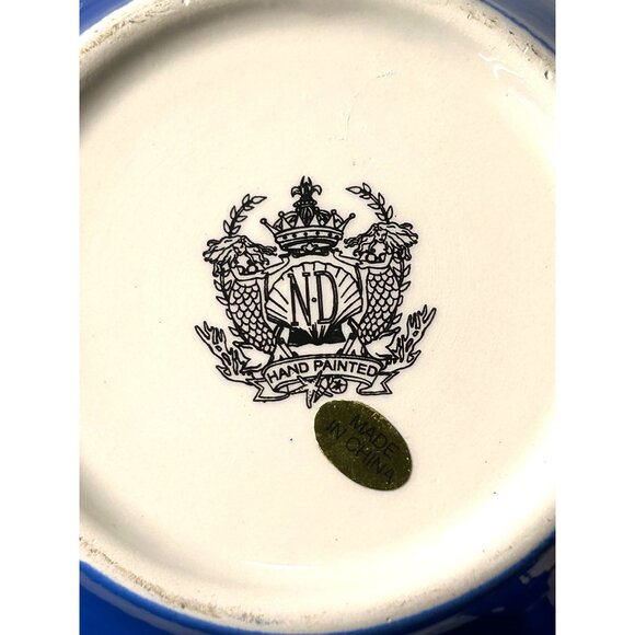 Mary Engelbreit Hand Painted Snowman Bowls Set 2 ND Blue White Polka Dot Winter - Picture 8 of 10